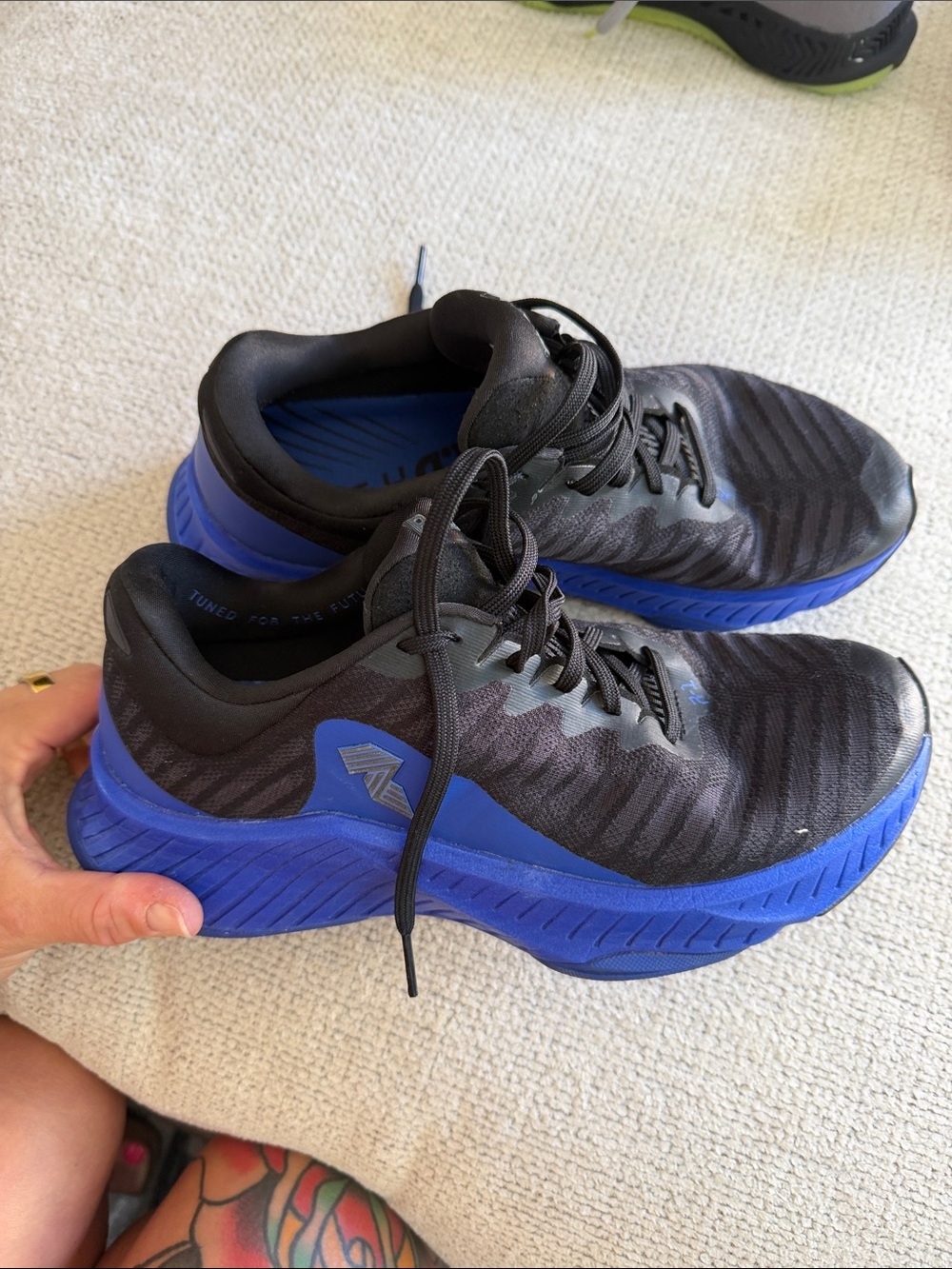 Women's Black and Blue Athletic Running Shoes